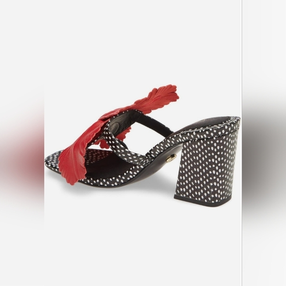 Cecelia New York, 🌺 Hibiscus II, Slide Sandal, Black/White/Red, Size 7.5 - Picture 4 of 12